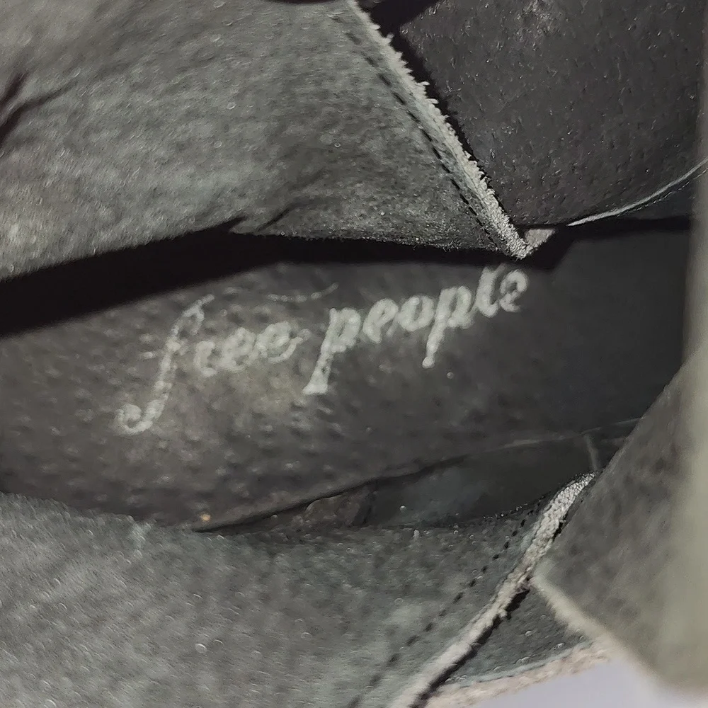 Free People Venture Woven Suede Grey Pointed Toe Bootie, Women's 39/8